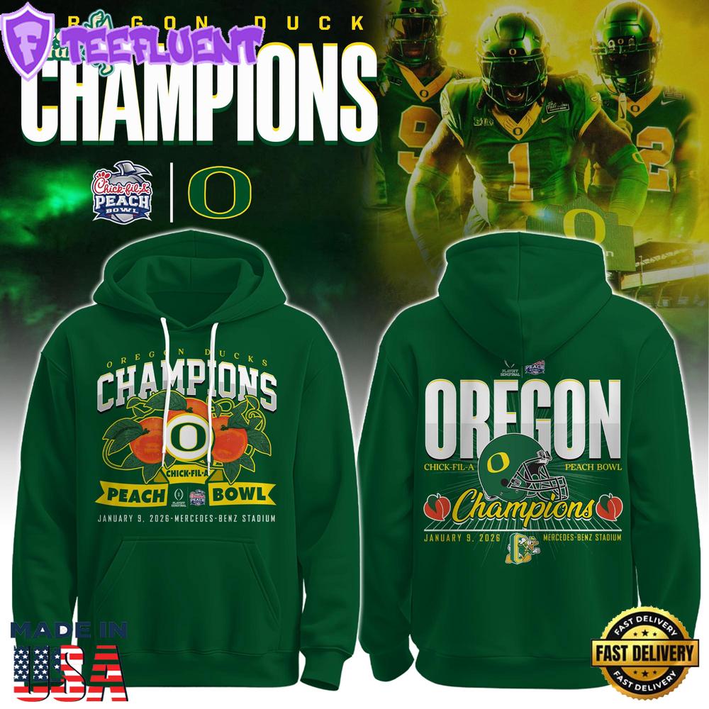 Oregon Ducks Special Peach Bowl Champions Limited Edition Hoodie #2