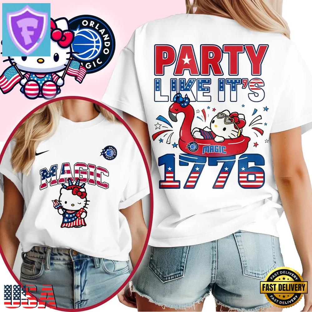 Orlando Magic 2026 NBA Hello Kitty Independence Day Unisex 3D Shirt