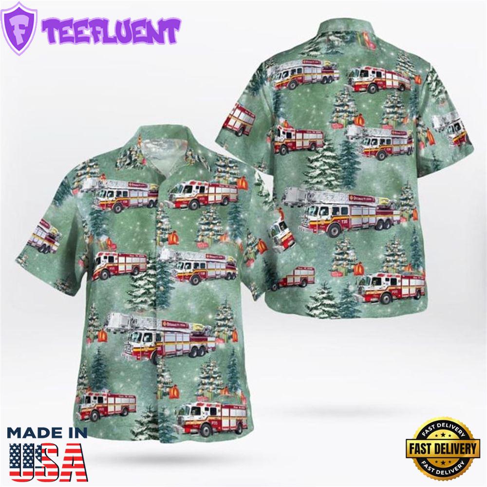 Ottawa Fire Services Christmas Hawaiian Shirt