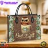 Owl I Want Is Coffee Leather Bag Gift For Owl Lovers Christ Gifts Leather Bags