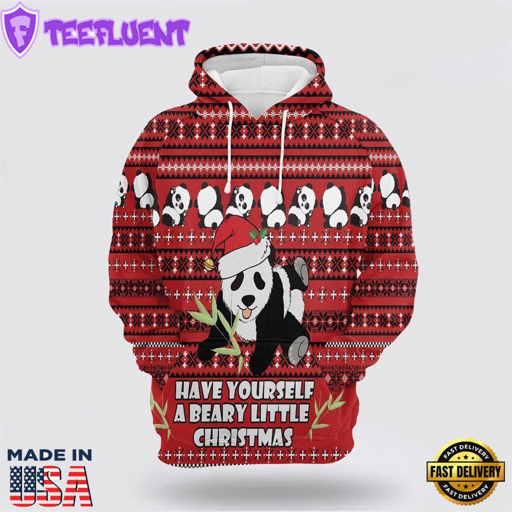 Panda Christmas All Over Print 3D Hoodie