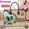Papillon Dog Duccy Dog Lover Leather Handbag