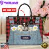 Papillon Dog This Human Belongs To Leather Handbag