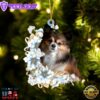 Papillon Flowers Moon Ornament, Gift For Christmas