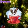 Papillon On The Cup Christmas Ornament, Gift For Christmas