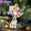 Parson Russell Terrier With Balloons Christmas Ornament, Gift For Christmas