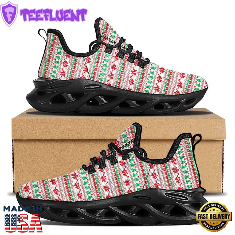 Party Knitted Christmas Print Pattern Black Max Soul Shoes