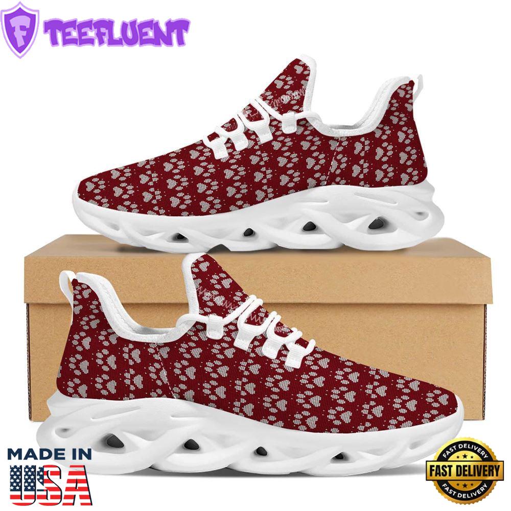 Paw Knitted Christmas Print Pattern White Max Soul Shoes