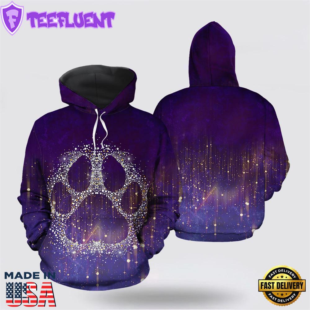 Paw Snowflake All Over Print 3D Hoodie