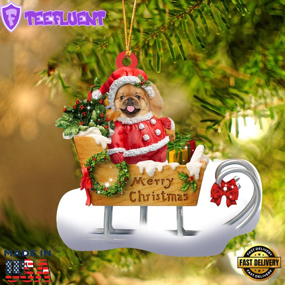 Pekingese Merry Christmas Ornament, Gift For Christmas