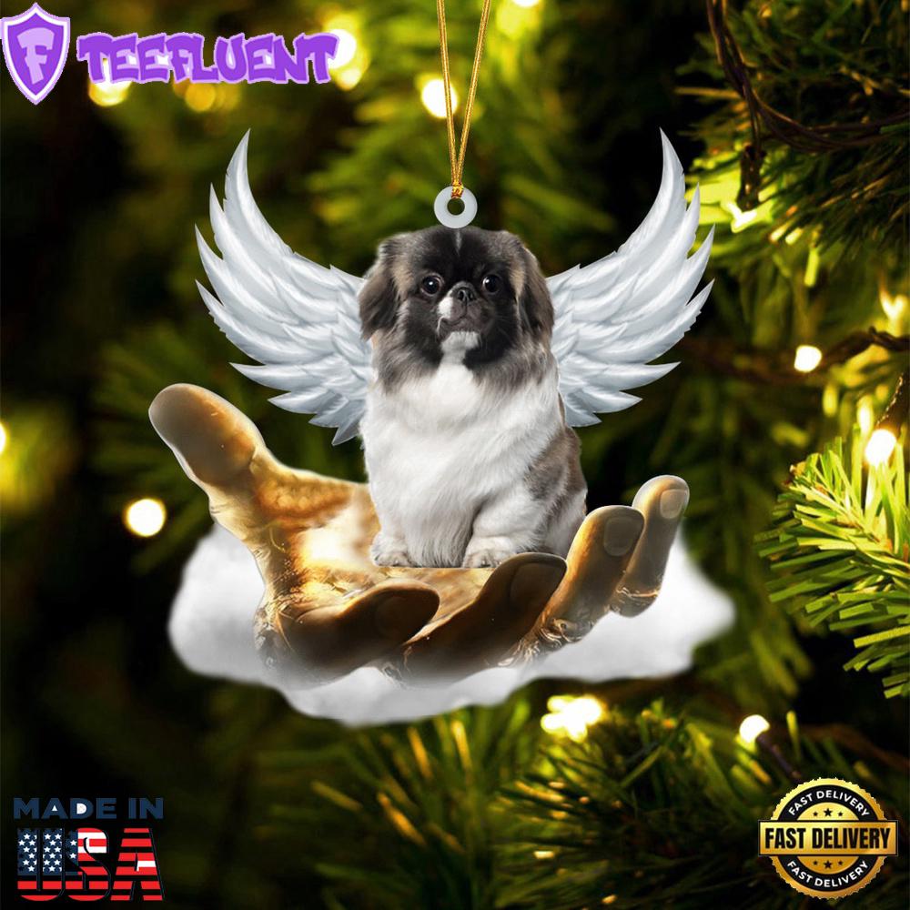 Pekingese On The Hands Of Jesus Ornament, Gift For Christmas