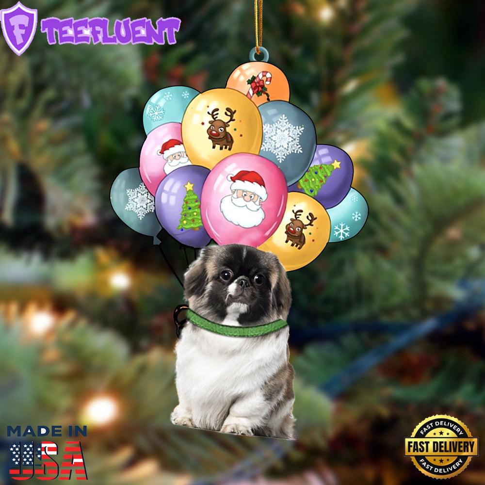 Pekingese With Balloons Christmas Ornament, Gift For Christmas