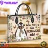 Penguin I Just Really Like Penguins Leather Bag Christ Gifts Leather Bags