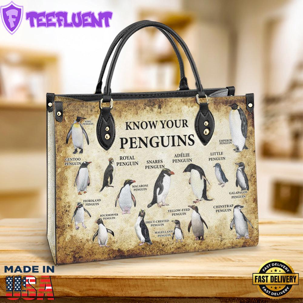 Penguin Lover Know Your Penguins Leather Bag Christ Gifts Leather Bags