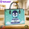 Penguin Lover My Spirit Animal Is A Penguin Leather Bag Christ Gifts Leather Bags