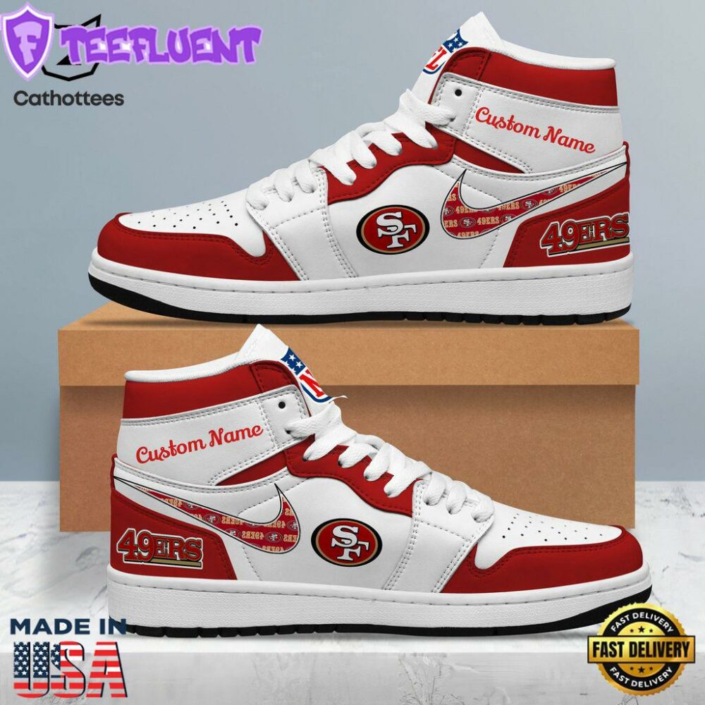 Personalized 49ers NFL Logo Red Design Air Jordan 1 High Top Air Jordan 1 High Top