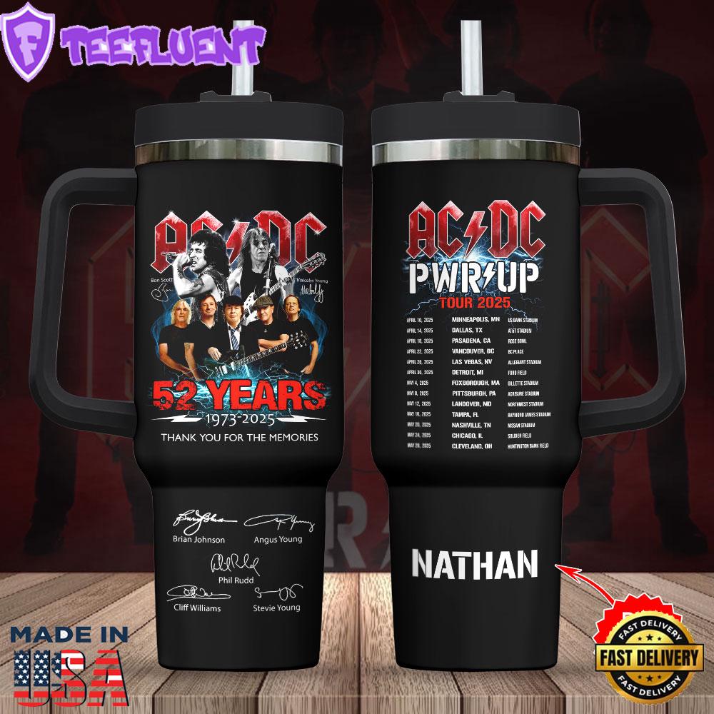 Personalized ACDC 40oz Stanley Tumbler Summer For Fans