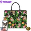 Personalized Beach House And Coconut Trees Full Pattern Hawaiian Leather Bag
