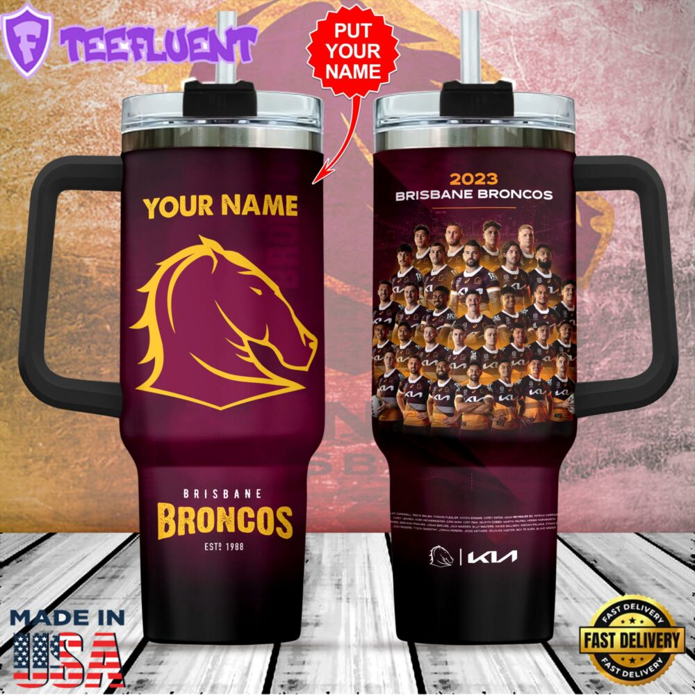 Personalized Brisbane Broncos 40oz Stanley Tumbler