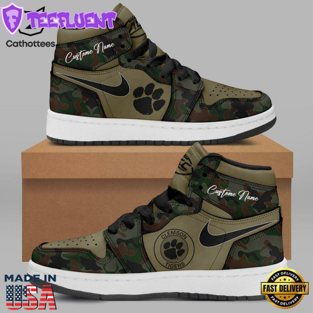 Personalized Clemson Tigers Football Veterans 2023 Air Jordan 1 High Top