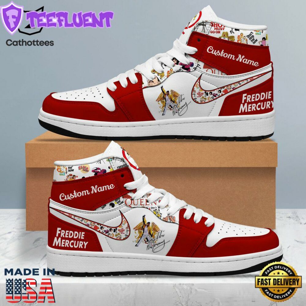 Personalized Freddie Mercury Nike Red Design Air Jordan 1 High Top Air Jordan 1 High Top