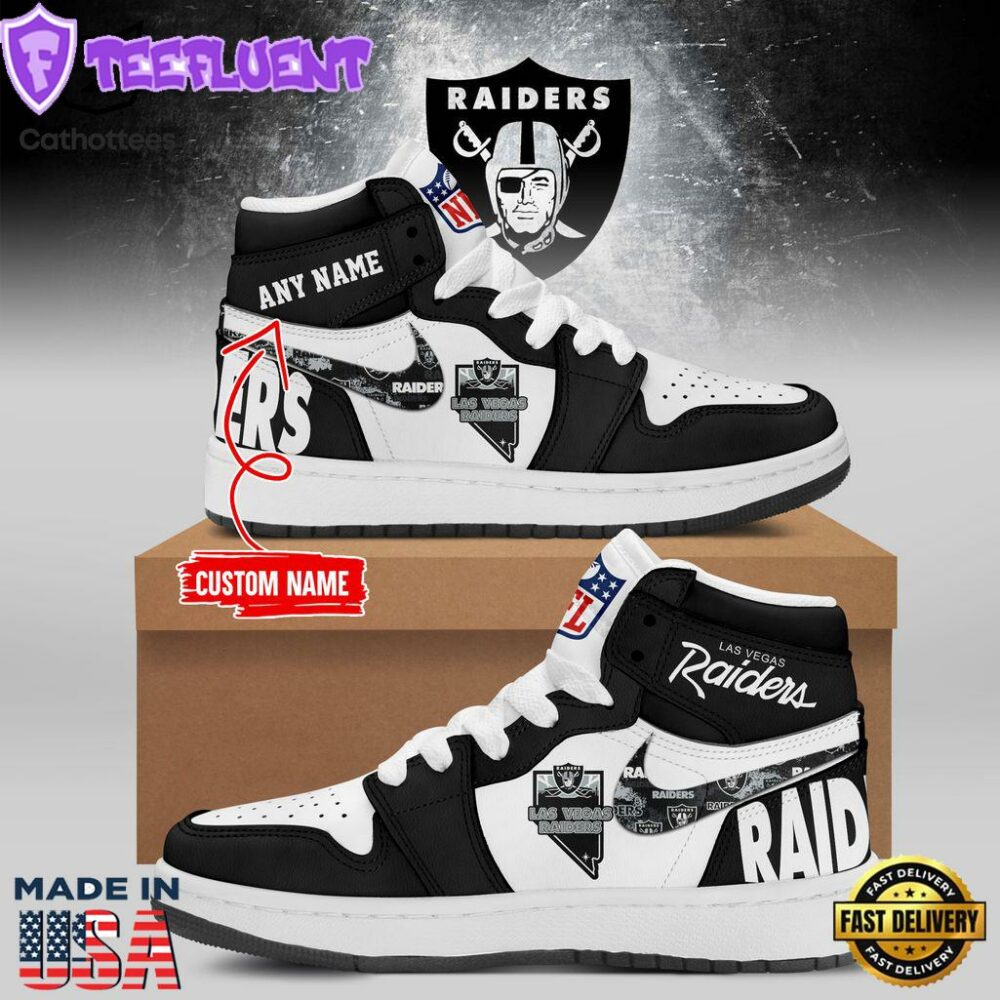 Personalized Las Vegas Raiders Air Jordan 1 High Top