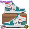 Personalized Miami Dolphins White Blue Trim Nike Logo Design Air Jordan 1 High Top