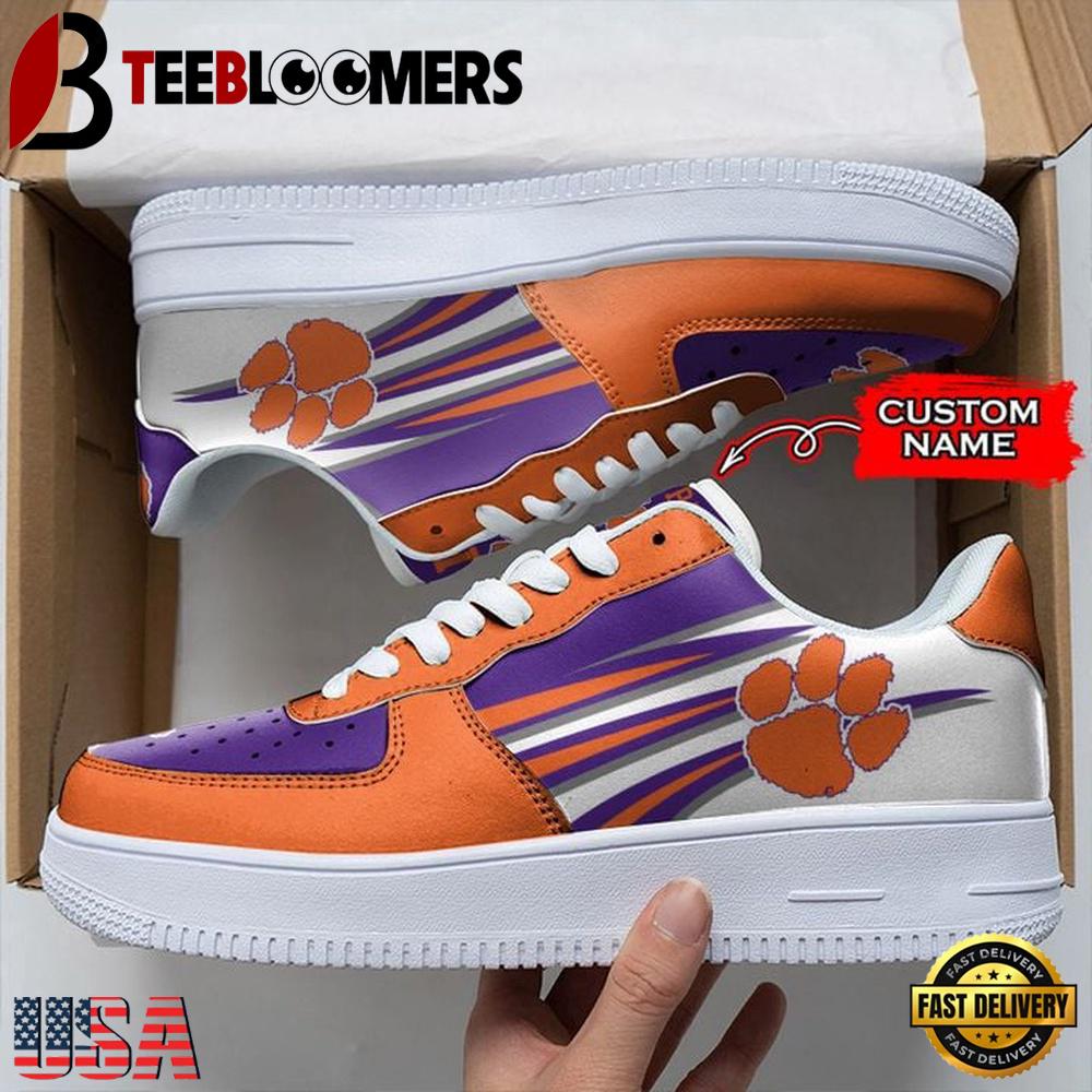 Personalized Name NCAA Clemson Tigers Seminoles Air Force 1 Shoes
