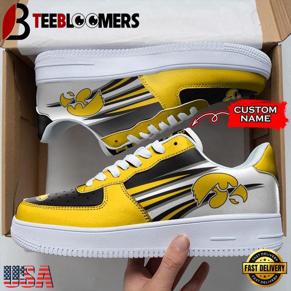 Personalized Name NCAA Iowa Hawkeyes Air Force 1 Shoes