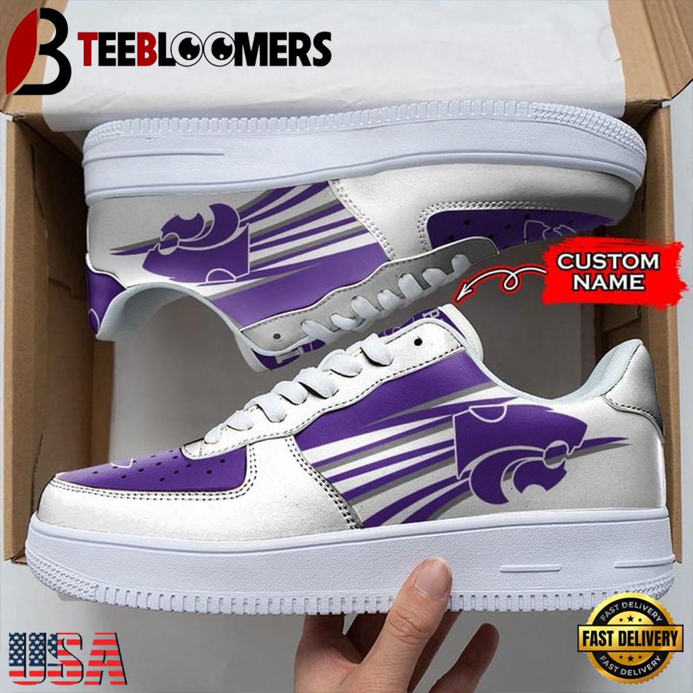 Personalized Name NCAA Kansas State Wildcats Air Force 1 Shoes Sneaker