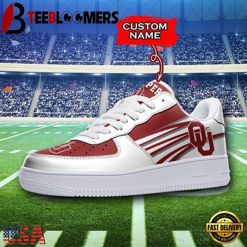 NCAA Oklahoma Sooners Custom Name Air Force 1 Shoes For Men Women NCAA Oklahoma Sooners Custom Name Air Force 1 Shoes For Men Women