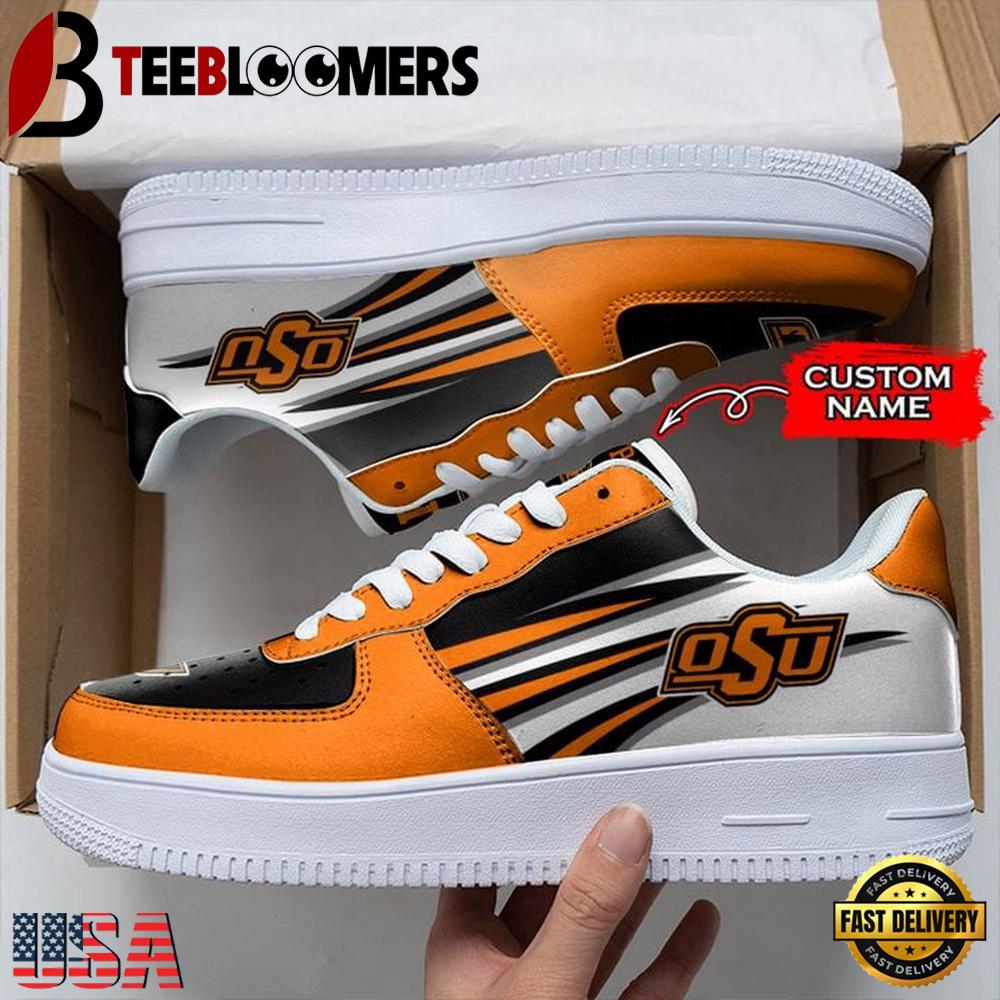 Personalized Name NCAA Oklahoma State Cowboys Air Force 1 Shoes