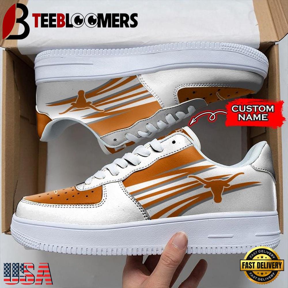 Personalized Name NCAA Texas Longhorns Air Force 1 Shoes