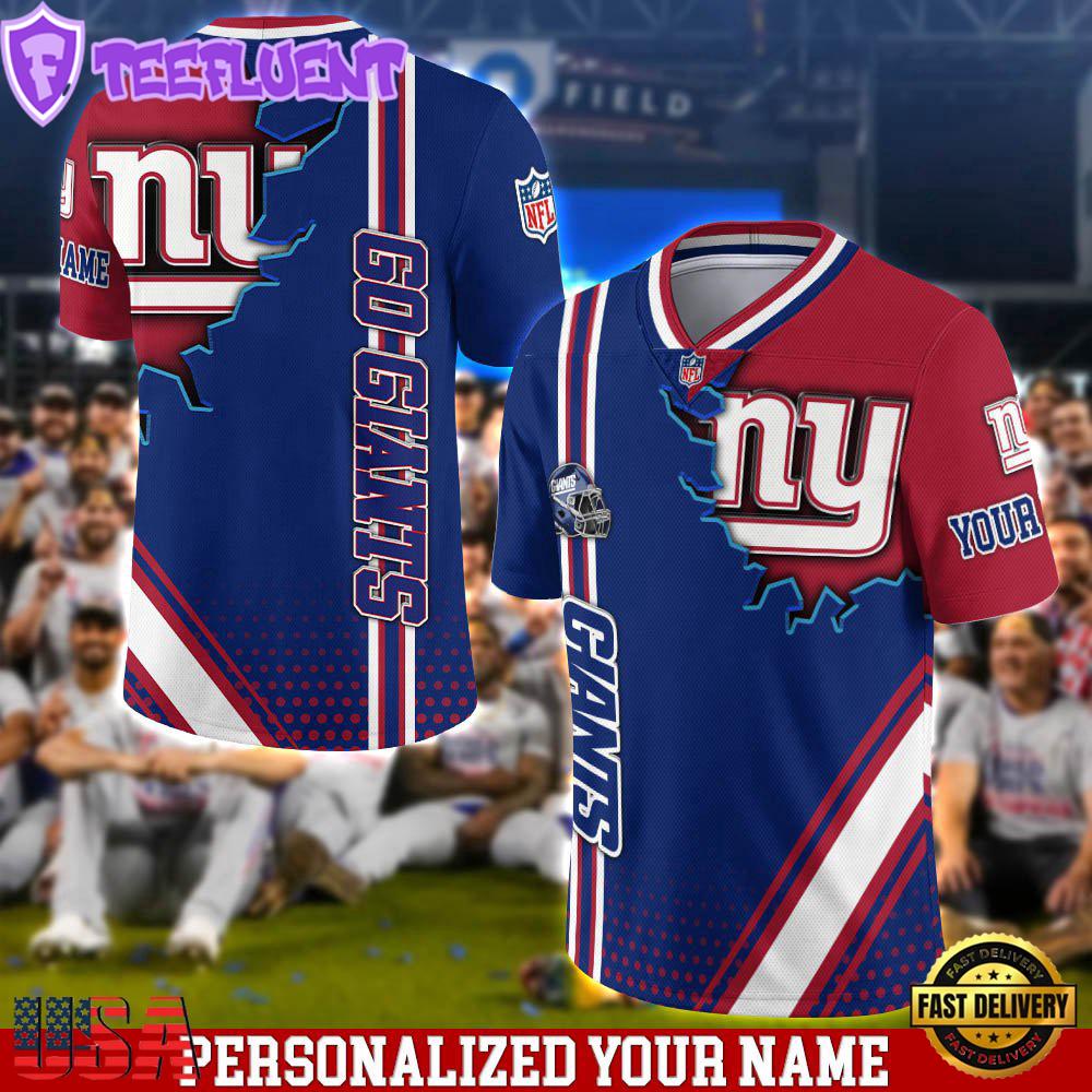 Personalized NFL New York Giants Team Logo Player Football Jersey