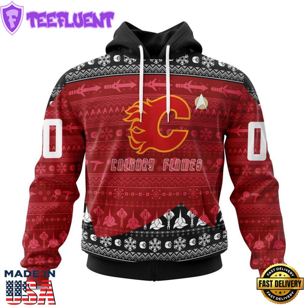 Personalized NHL Calgary Flames Special Star Trek Design Hoodie