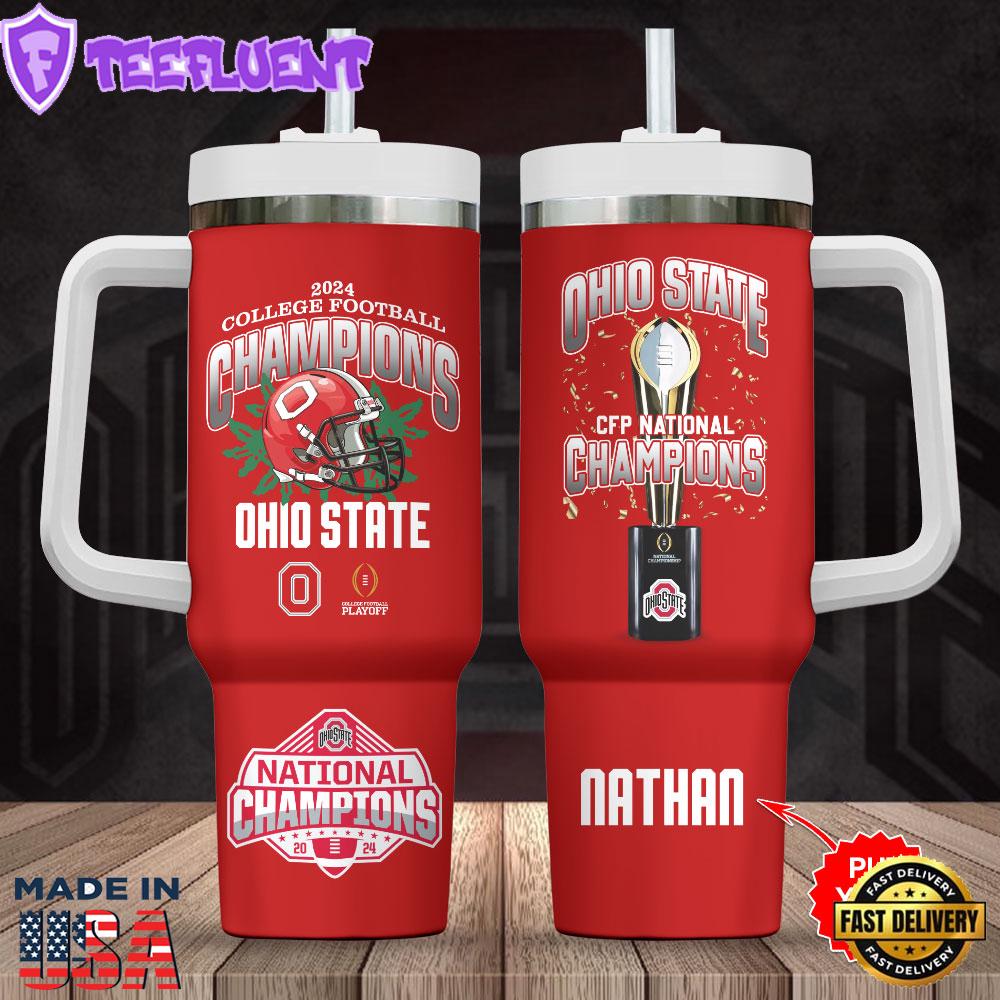 Personalized Ohio State Buckeyes Football 40oz Stanley Tumbler