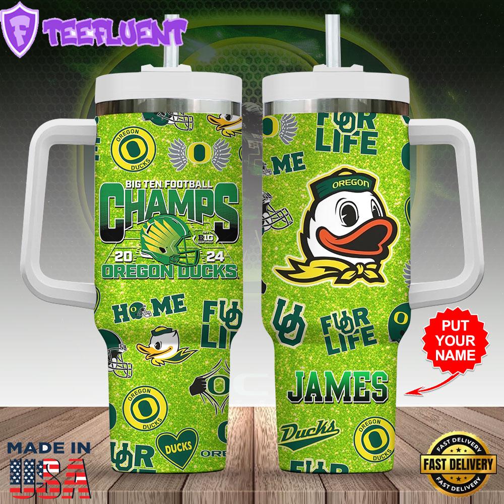 Personalized Oregon Ducks Football 40oz Stanley Tumbler