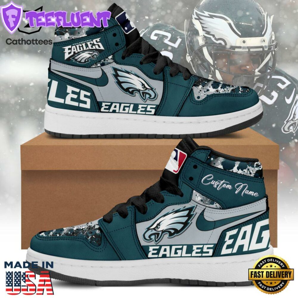 Personalized Philadelphia Eagles Nike Logo Design Air Jordan 1 High Top