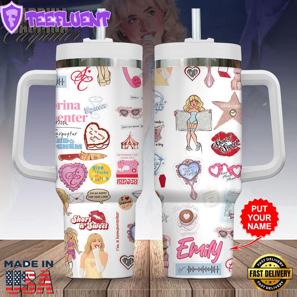 Personalized Sabrina Carpenter 40oz Stanley Tumbler