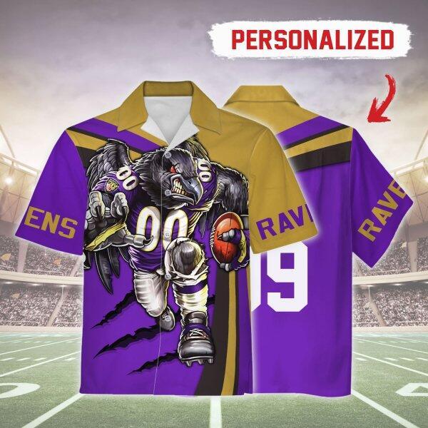 Personalized Unisex Hawaiian Shirt Baltimore Ravens Football Team 3D Apparel