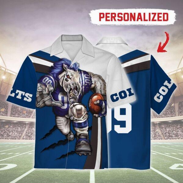 Personalized Unisex Hawaiian Shirt Indianapolis Colts Football Team 3D Apparel