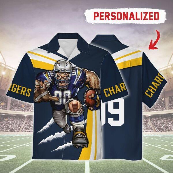 Personalized Unisex Hawaiian Shirt Los Angeles Chargers Football Team 3D Apparel