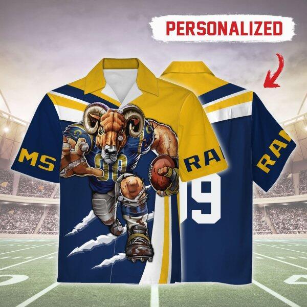 Personalized Unisex Hawaiian Shirt Los Angeles Rams Football Team 3D Apparel