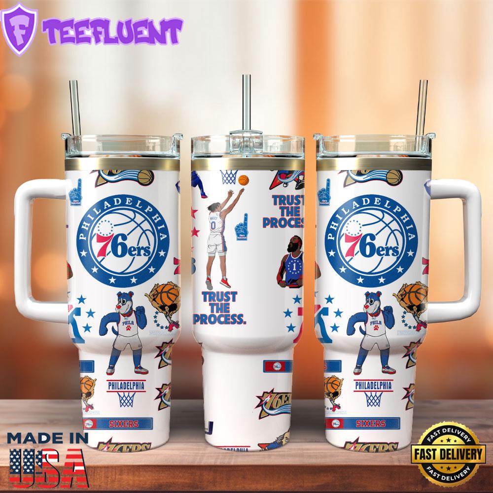 Philadelphia 76ers NBA Basketball Sport Custom Stanley Quencher 40oz Stainless Steel Tumbler