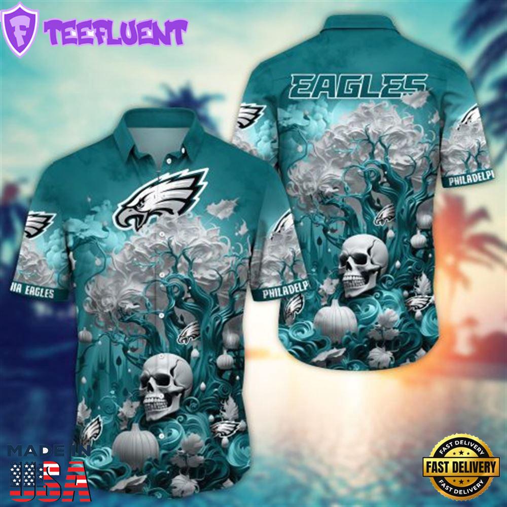 Philadelphia Eagles Halloween Skull Pumpkin – NFL Hawaiian Shirt