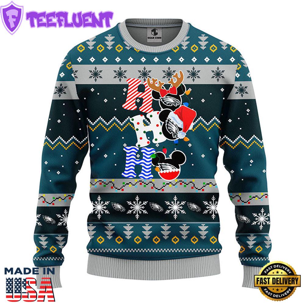Philadelphia Eagles HoHoHo Mickey Christmas Ugly Sweater