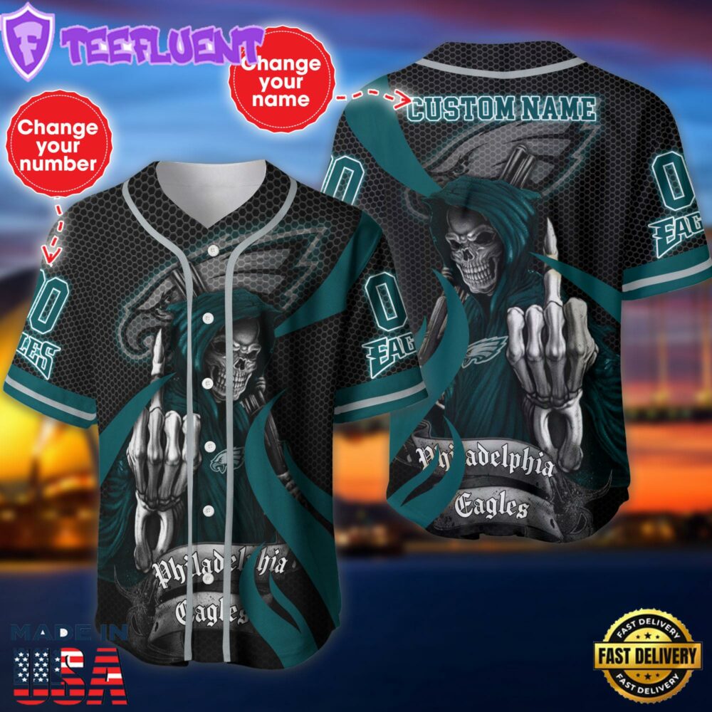 Philadelphia Eagles NFL 3D Personalized Baseball Jersey Shirt For Fans