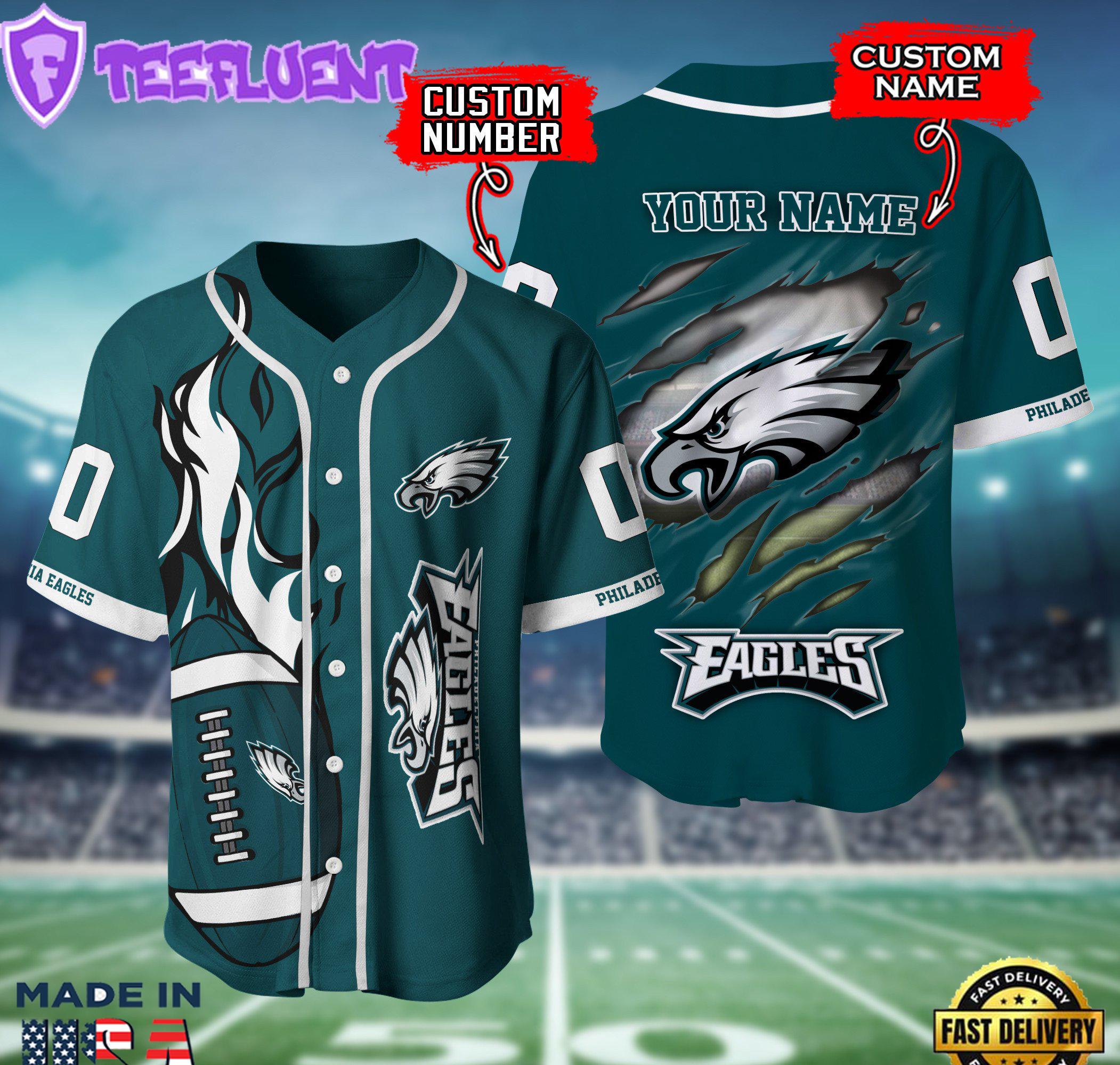 Gift Summer Philadelphia Eagles NFL 3D Personalized Baseball Shirt For Fans Gift Summer Philadelphia Eagles NFL 3D Personalized Baseball Shirt For Fans