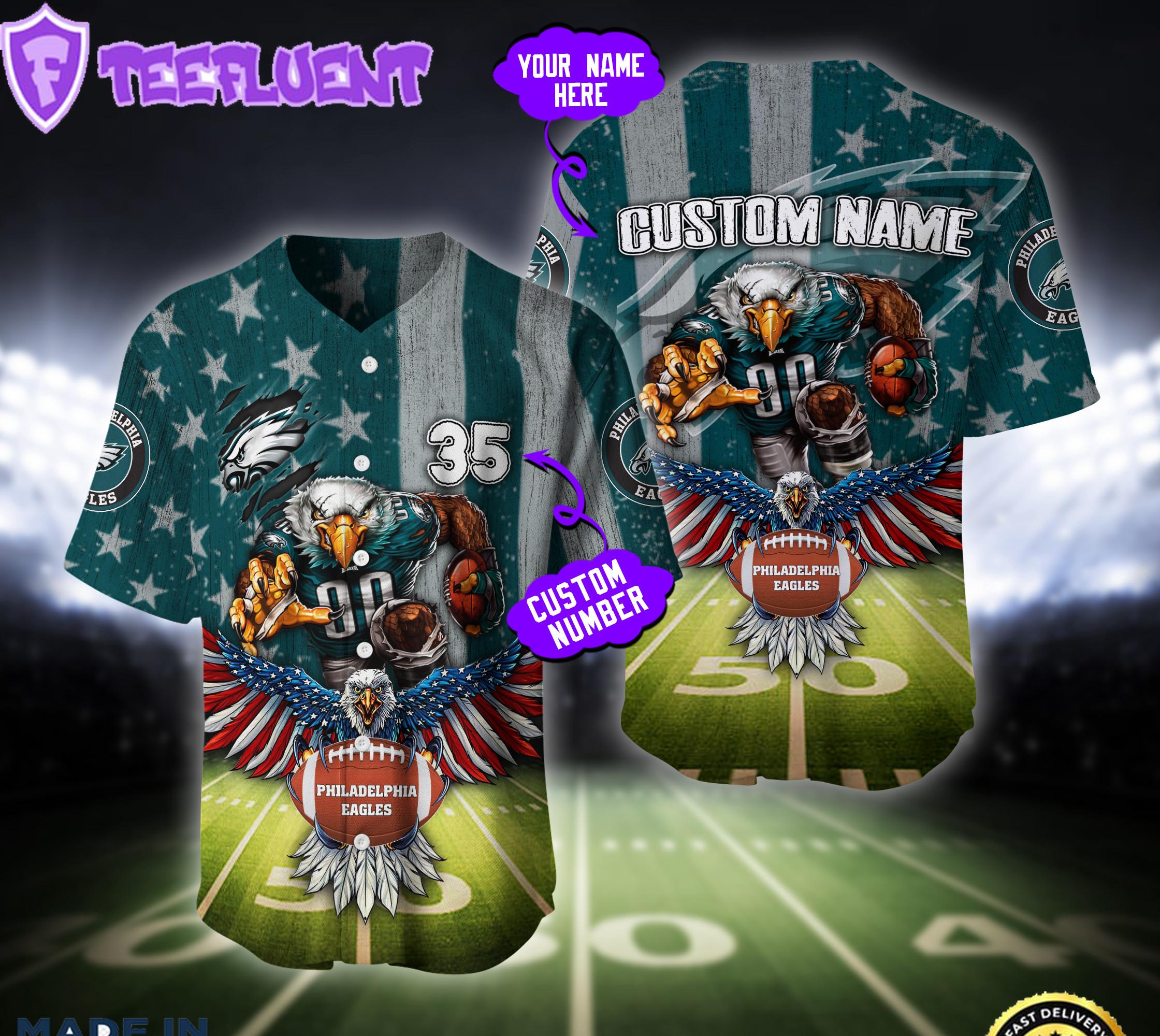 Gift Summer Philadelphia Eagles NFL Baseball Jersey Custom Shirt For Fans Gift Summer Philadelphia Eagles NFL Baseball Jersey Custom Shirt For Fans