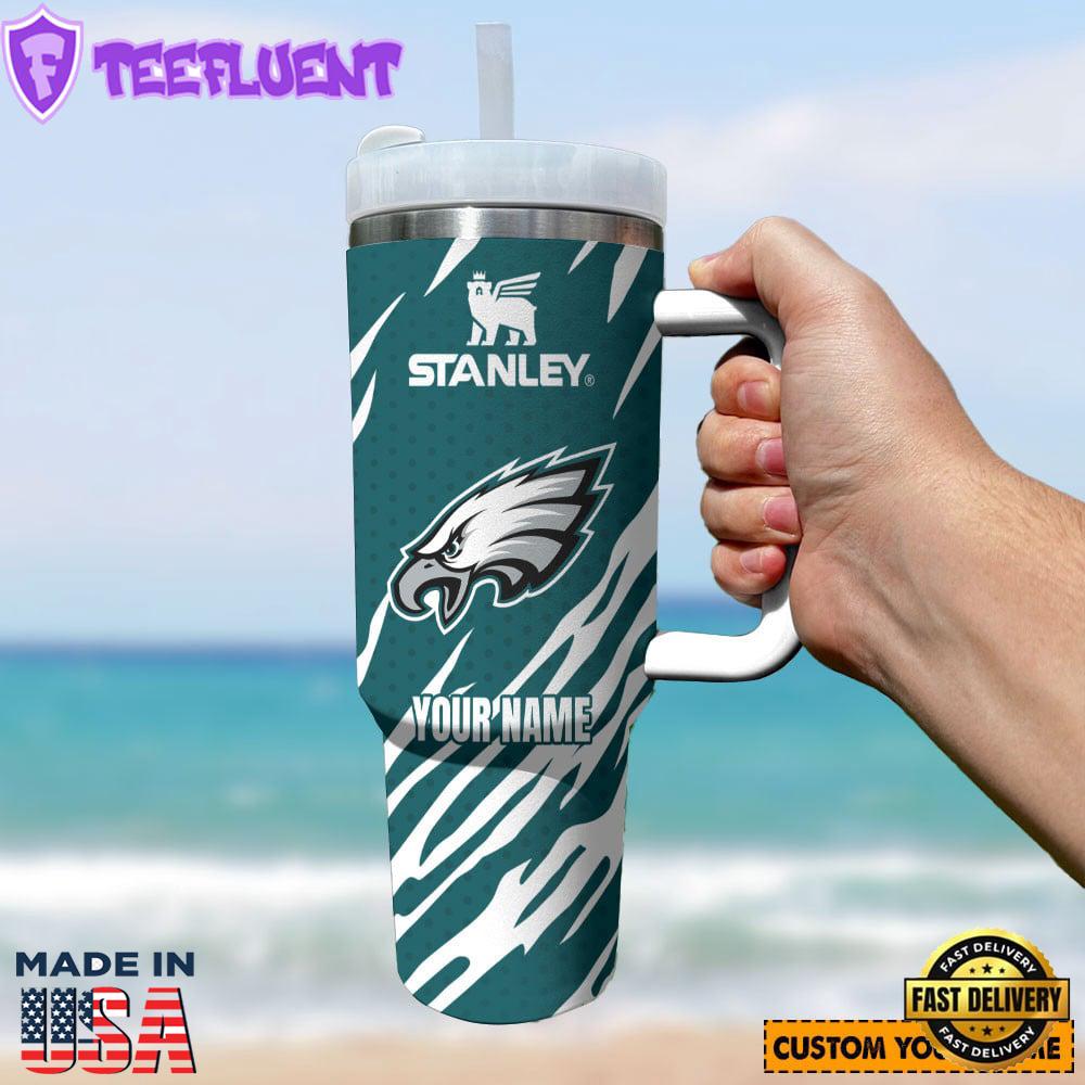 Philadelphia Eagles NFL Custom Stanley Quencher 40oz Stainless Steel Tumbler With Handle -